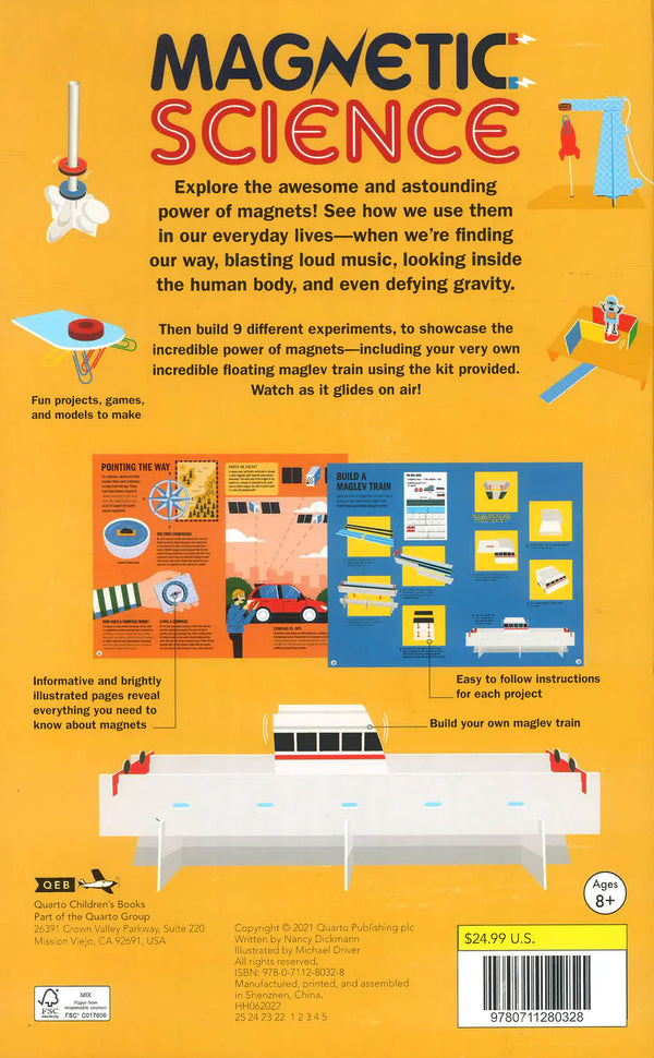Magnetic Science Kit - Build a Working Maglev Train & 8 Other Experiments