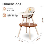 R for Rabbit 3-in-1 Multifunctional Baby High Chair - Brown Cream