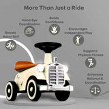 R for Rabbit Vintage Push Ride-On Car - Cream Brown