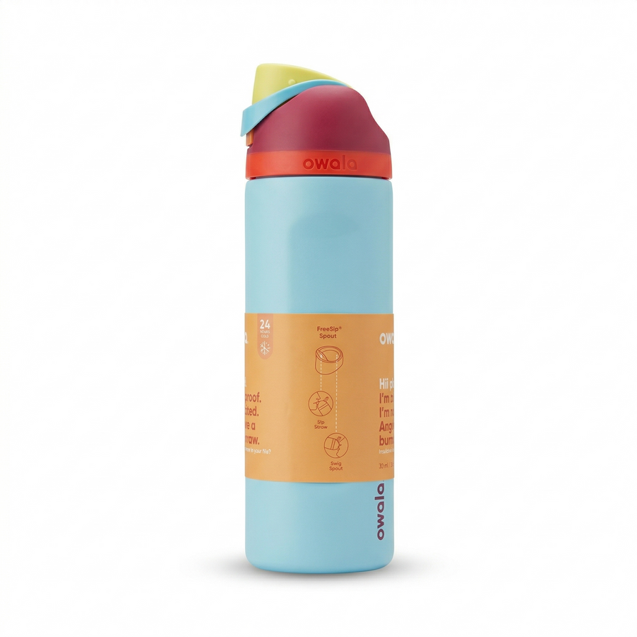 Owala FreeSip Insulated Water Bottle 32oz – Sky Blue/Orange