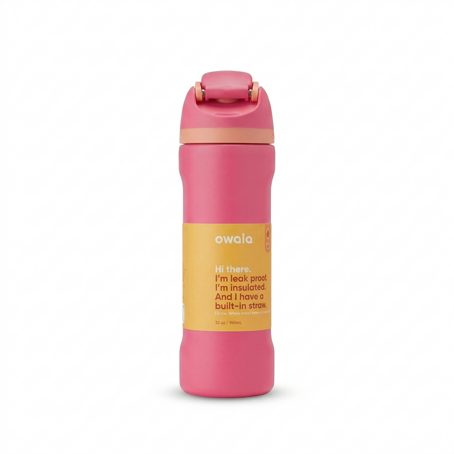Owala FreeSip Insulated Water Bottle 32oz – Hot Pink