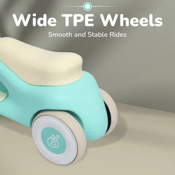 R for Rabbit Baby Balance Bike - Green Cream | 135° Steering, ABEC Bearing & Wide TPE Wheels