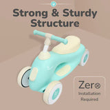 R for Rabbit Baby Balance Bike - Green Cream | 135° Steering, ABEC Bearing & Wide TPE Wheels