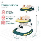 2-in-1 Baby Walker & Rocking Walker - Green Yellow
