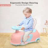 R for Rabbit 3-in-1 Swing Car for Kids - Pink Blue | Swing, Push & Pull Along Ride On