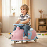 R for Rabbit 3-in-1 Swing Car for Kids - Pink Blue | Swing, Push & Pull Along Ride On