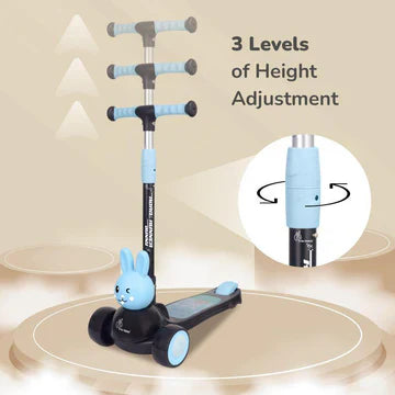 R for Rabbit Road Runner Bunny Kick Scooter - Black Blue