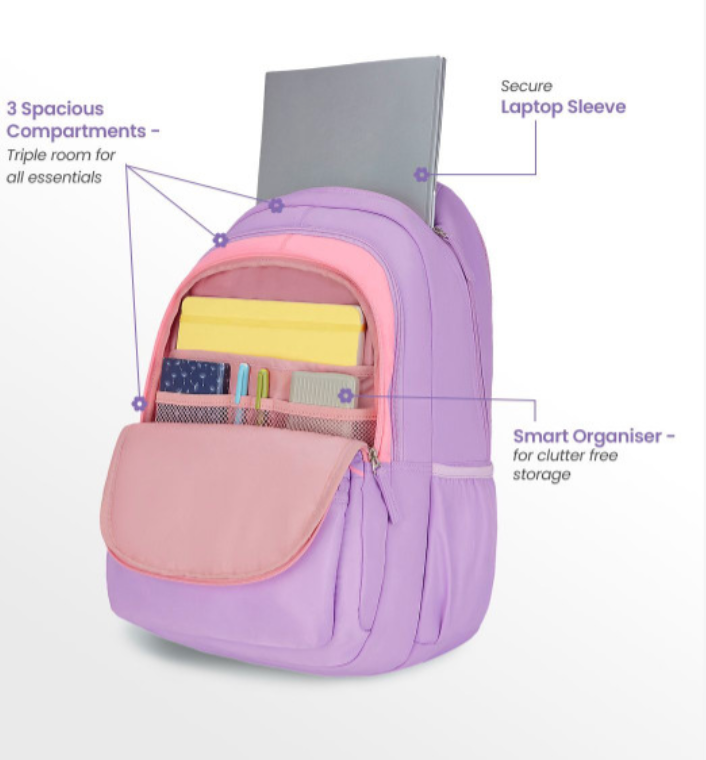 Genie Rosalin 19 SB Women's School Backpack - Lavender