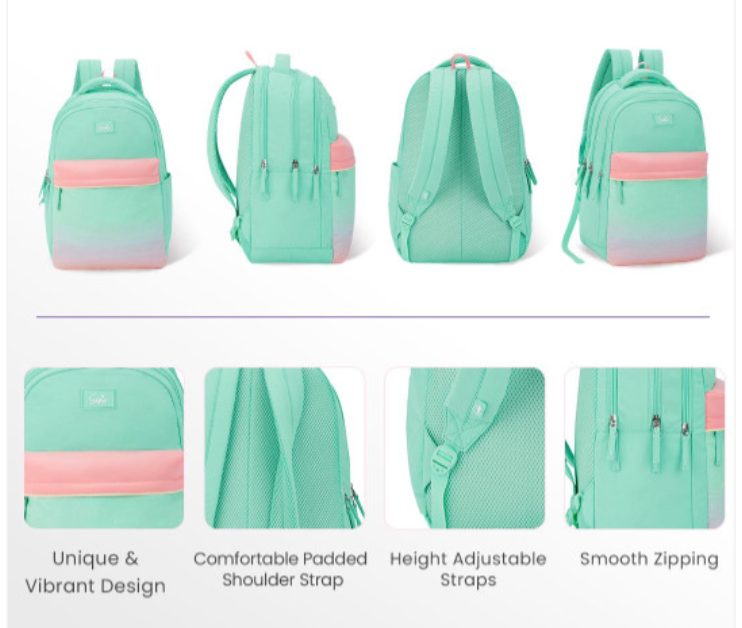 Genie Twinkledusk 17 SB School Backpack - Green