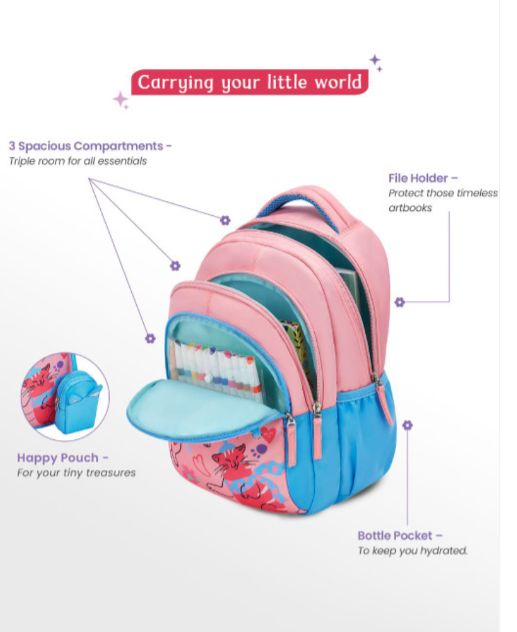Genie Purrfect 15 SB School Backpack - Pink