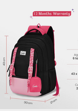 Safari Genie Gemini School Backpack - Black (GEMINI 17 SB)