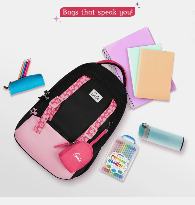 Safari Genie Gemini School Backpack - Black (GEMINI 17 SB)