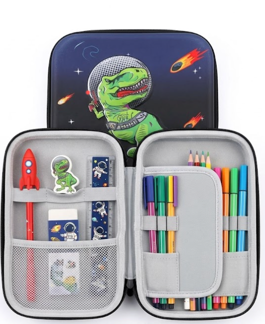 Space Adventure Dinosaur 3D EVA Hard Shell Pencil Case