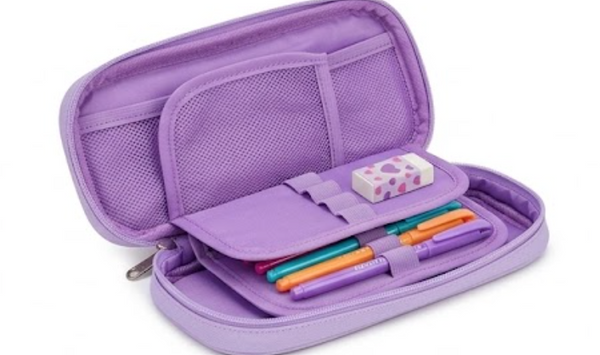 Kitten Pencil Case with Glitter Heart