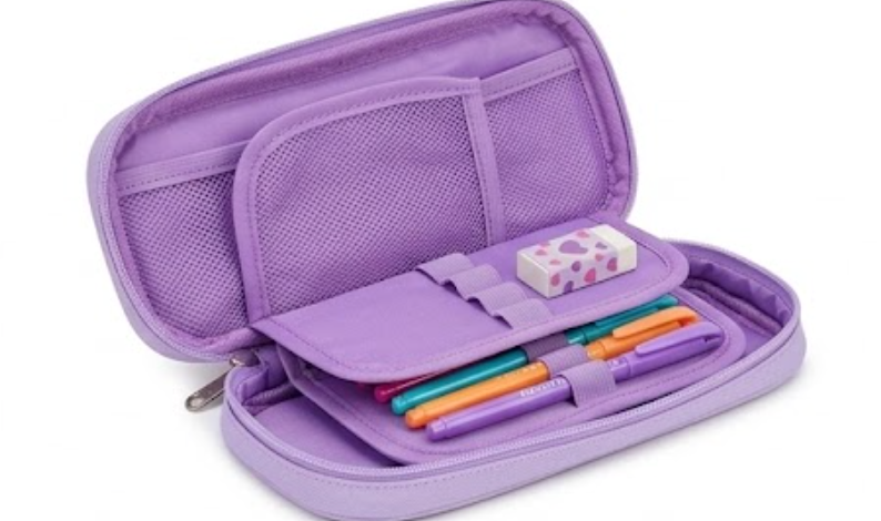 Kitten Pencil Case with Glitter Heart