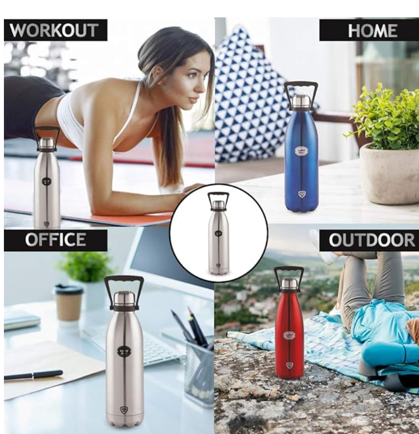Cello Swift Stainless Steel Insulated Water Bottle - 1.5L (Silver)
