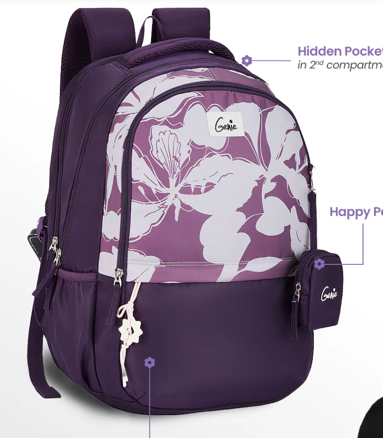Genie Petone School Backpack - Wine Red (PETONE 19 SB)