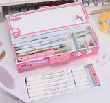 DiMoris Unicorn Password Lock Pencil Box – Double Layer with Handle & Mirror
