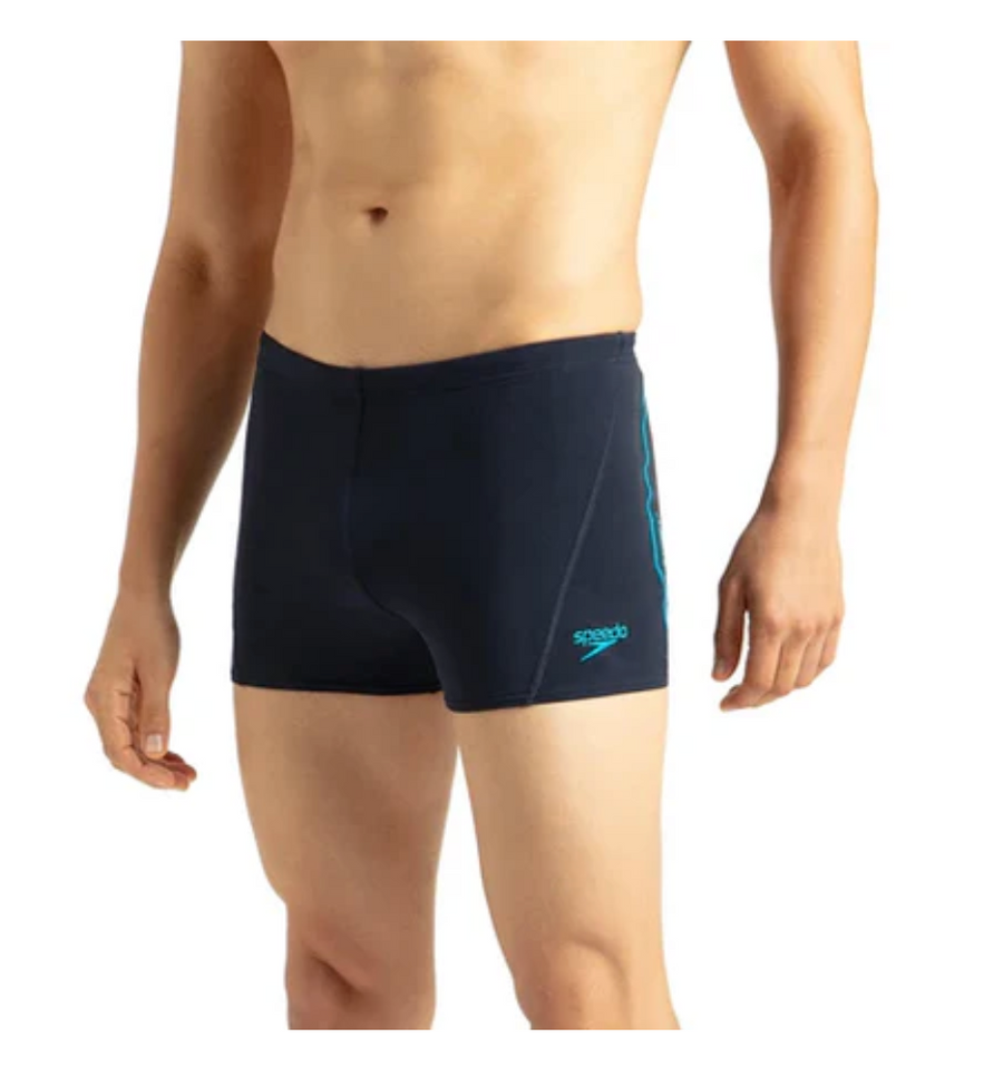 Speedo AM ESS Splice Aquashort – Men's Swimwear | Black/Bolt | Size 42