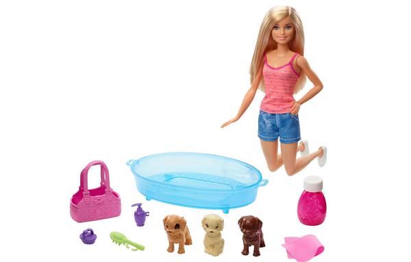 Barbie Puppy Bath Time Playset with 3 Dogs & Accessories