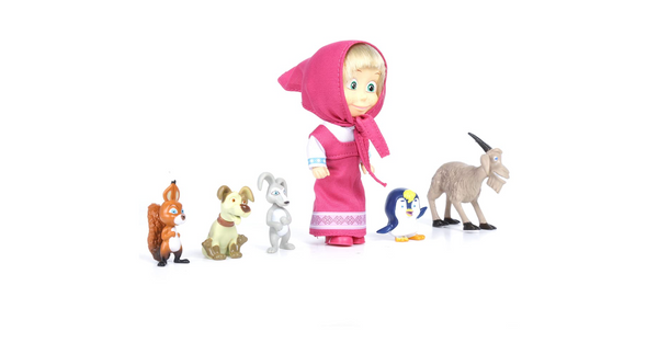 Masha and the Bear – Masha's Animal Set with 6 Animal Figures