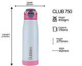 Dubblin Club 750 Stainless Steel Water Bottle – 750ml Double Wall Vacuum, BPA Free