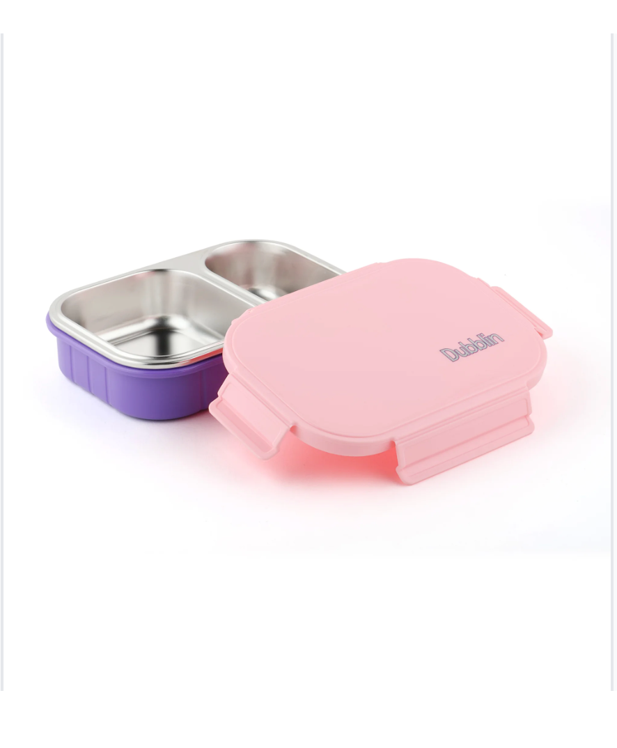 Dubblin Ricky Lunch Box – Stainless Steel, 2 Compartments, BPA Free