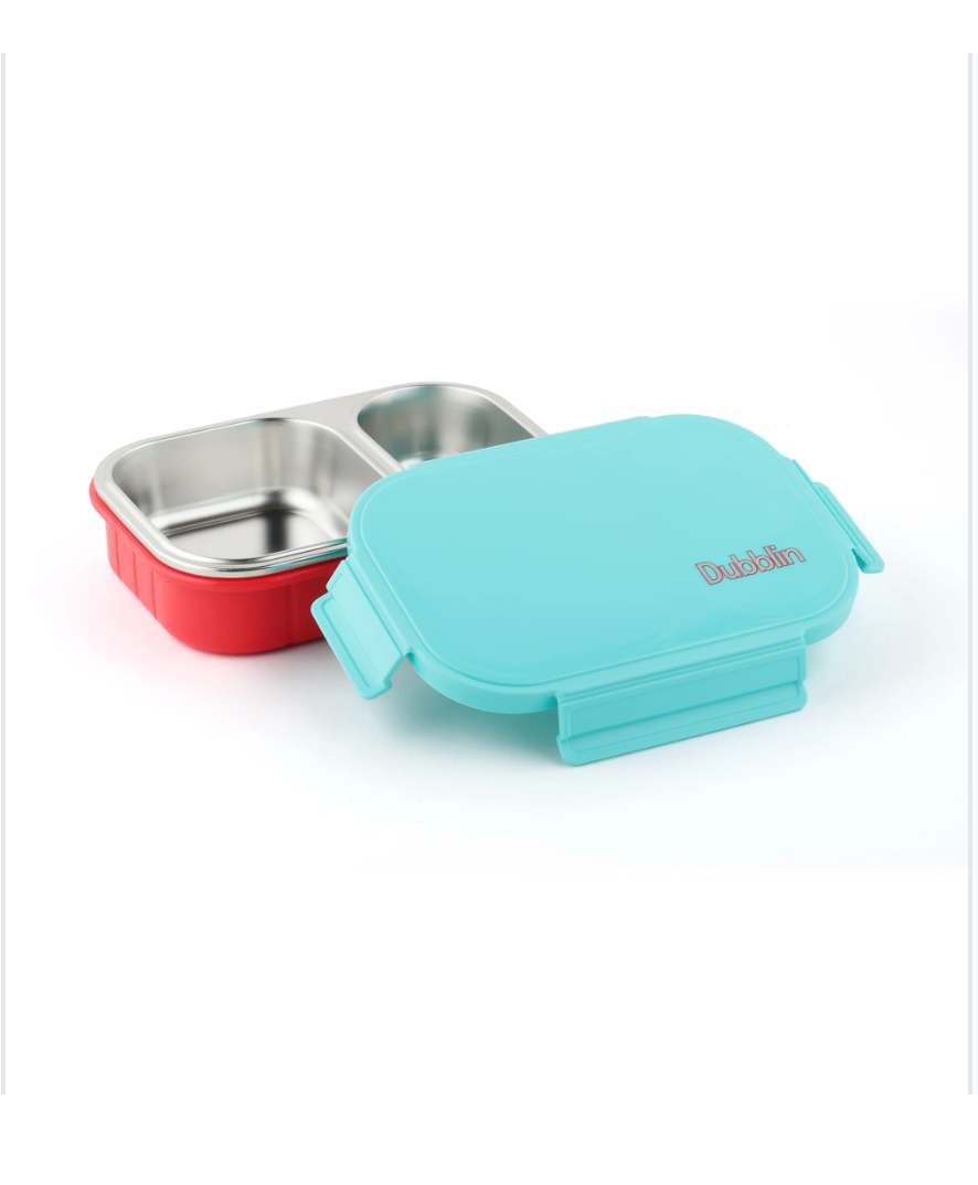Dubblin Ricky Lunch Box – Stainless Steel, 2 Compartments, BPA Free