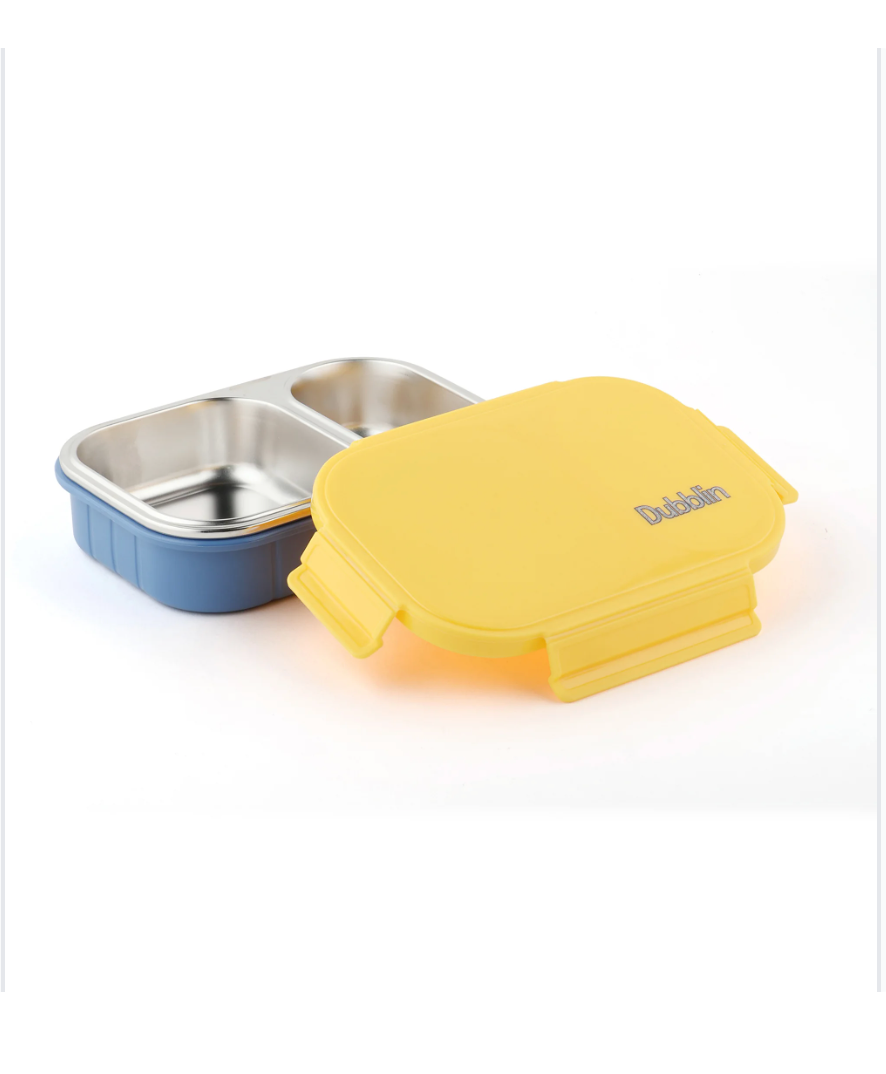 Dubblin Ricky Lunch Box – Stainless Steel, 2 Compartments, BPA Free