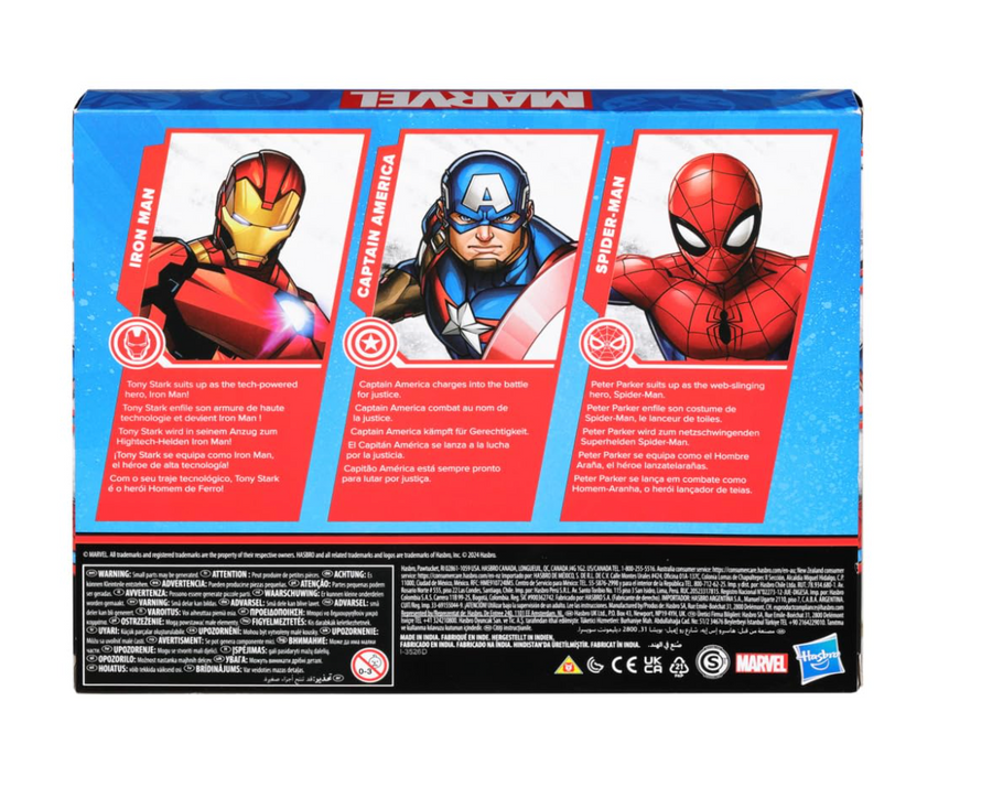 Hasbro Marvel 3-Pack Action Figures – Iron Man, Captain America & Spider-Man