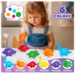 DinoWise Montessori Alphabet Explorer Set – 13 Dinosaurs, 26 Letters, 6 Colors