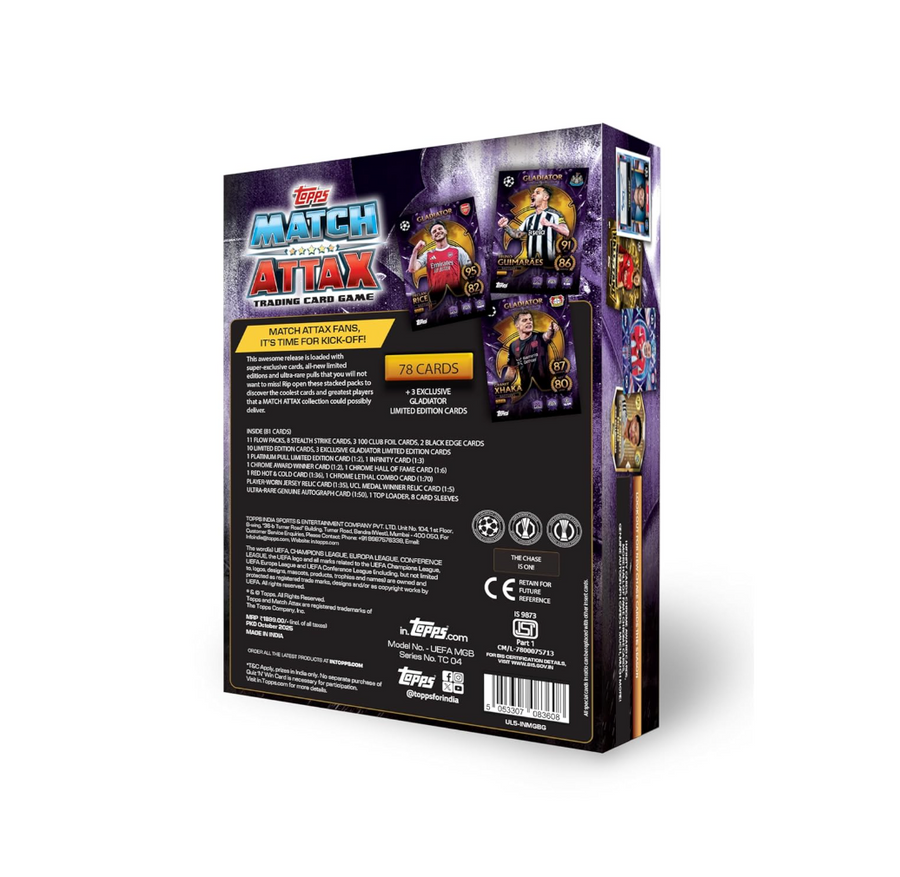 Topps Match Attax Gladiators Battlers Mega Pack #4 – Season 2025/26 | 81 Cards + 3 Exclusive Gladiator LE Cards