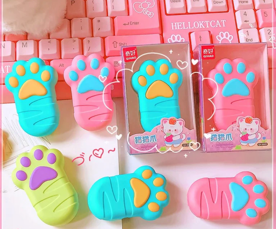 Kawaii Cat Paw Eraser – The Cutest Way to Erase!
