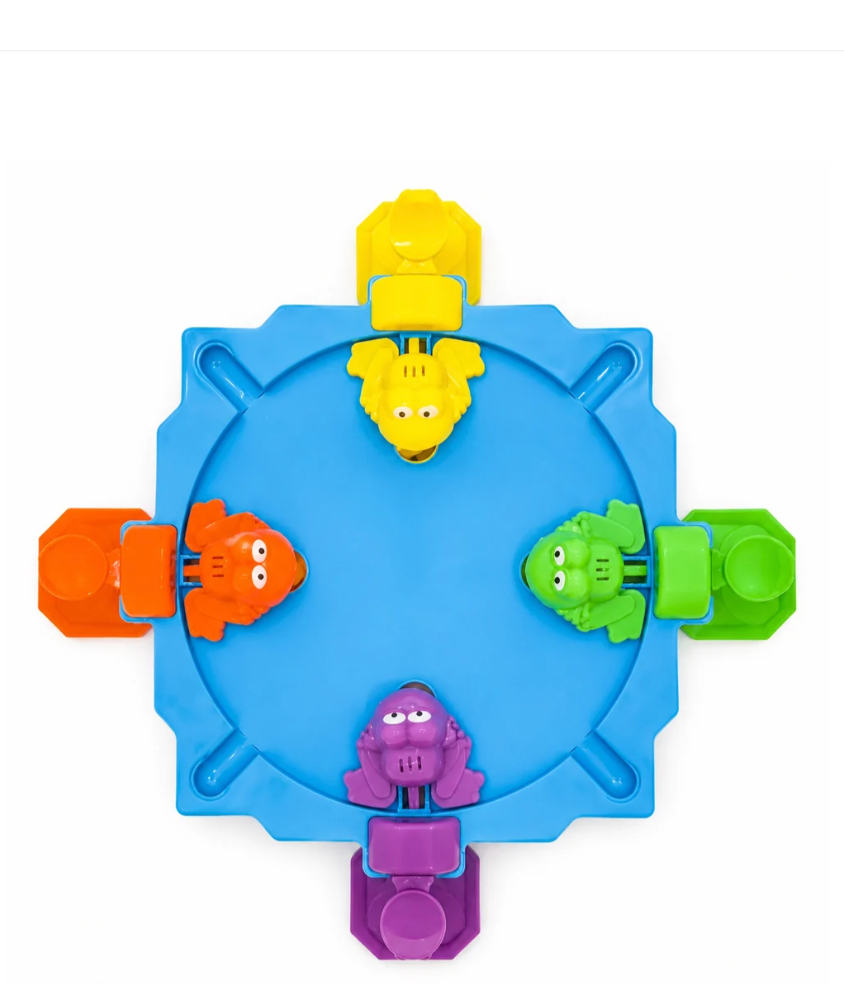 Hungry Frog Game 4 Player - top view of game board with frog figures