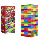 UNO Stacko – Block Stacking Game with UNO Twist for Kids & Family, 2-10 Players