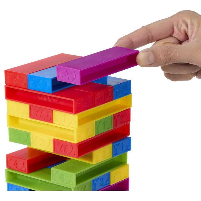 UNO Stacko – Block Stacking Game with UNO Twist for Kids & Family, 2-10 Players