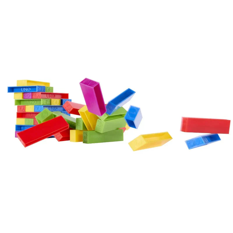 UNO Stacko – Block Stacking Game with UNO Twist for Kids & Family, 2-10 Players