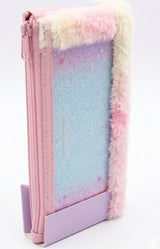 Kuromi Fluffy Glitter Pencil Pouch – Kawaii Plush Stationery Bag