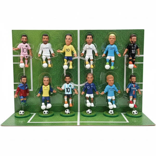 2026 World Cup football figures set on green grass background