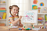 Child painting on Simarr Artistry Easel Board