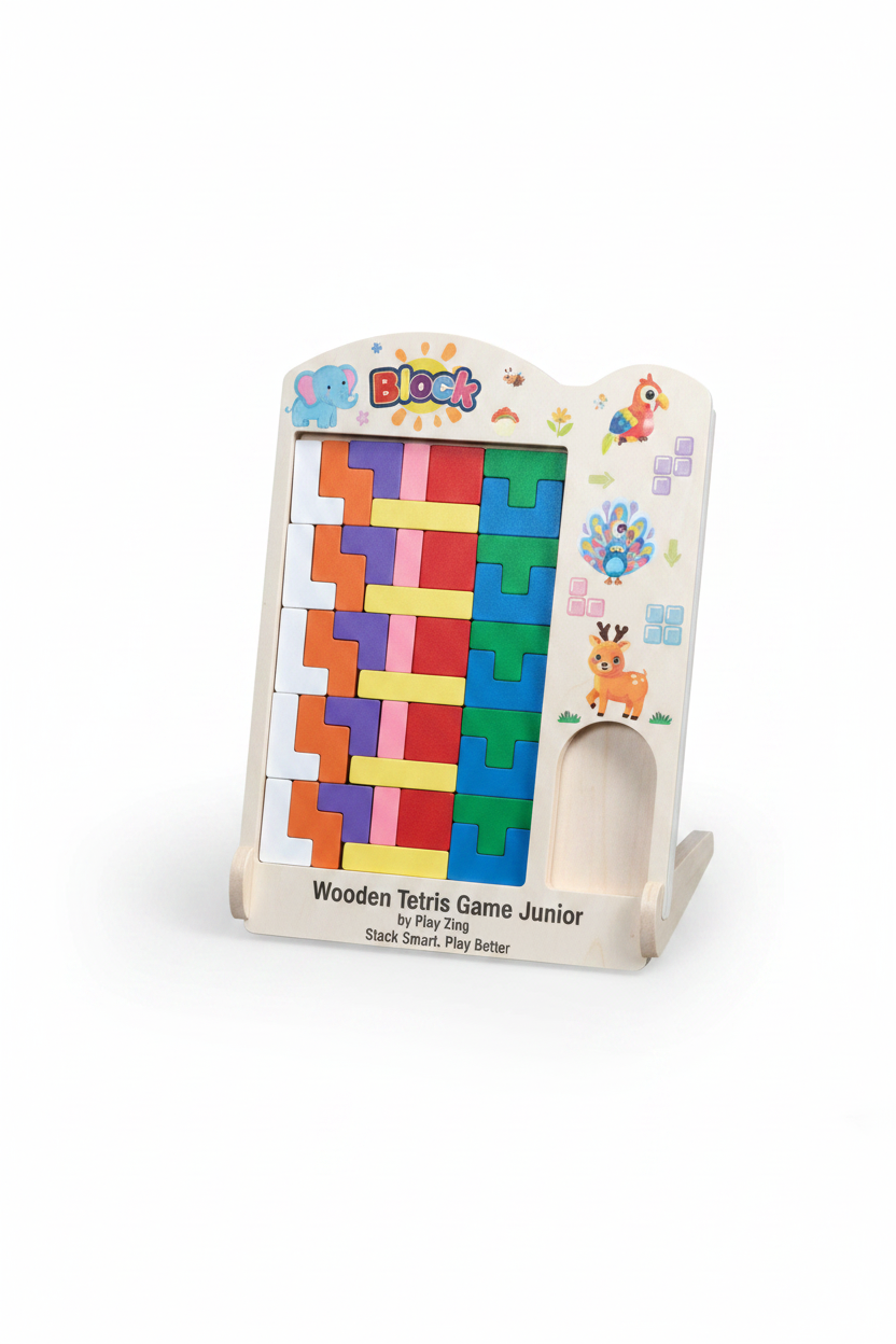 Play Zing Wooden Tetris Game Junior product showcase