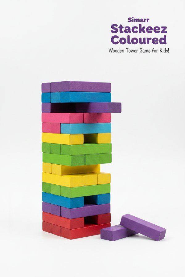 Simarr Stackeez Coloured rainbow tower showcase