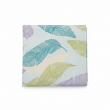 Colourful feather bedsheet studio shot
