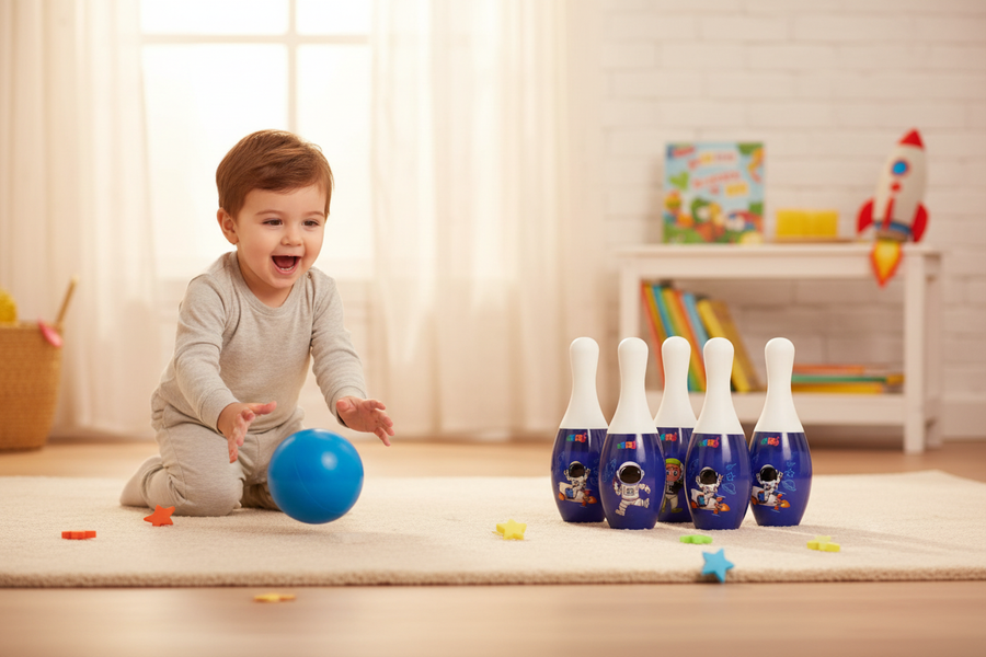 Small Bowling Set - lifestyle shot with child playing