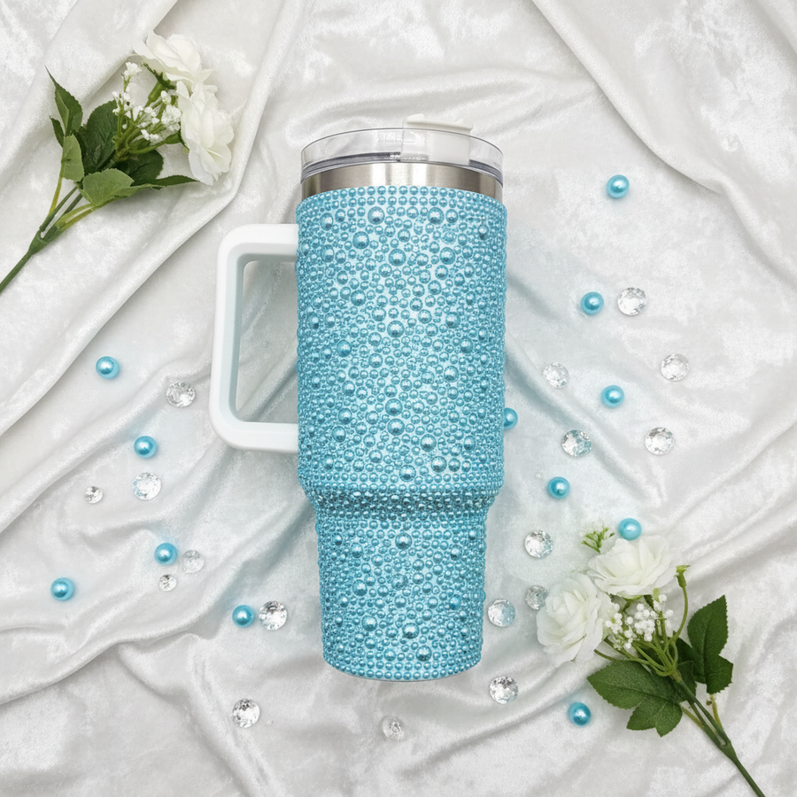 Sky Blue Pearl Tumbler - Flat Lay