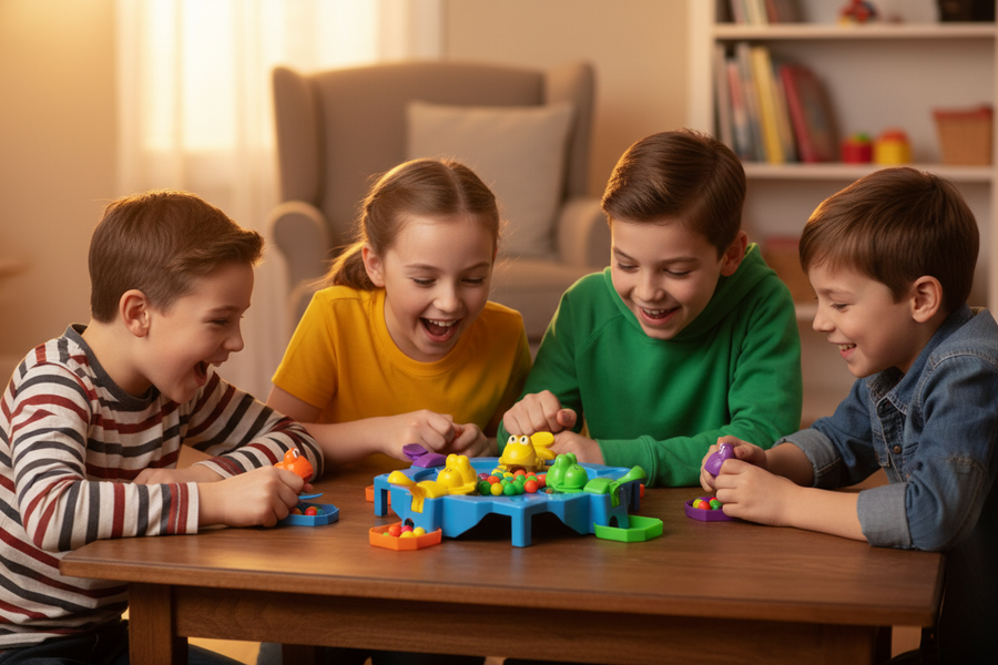 Hungry Frog Game - lifestyle shot with children playing