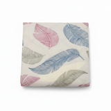 Feather print bedsheet studio shot