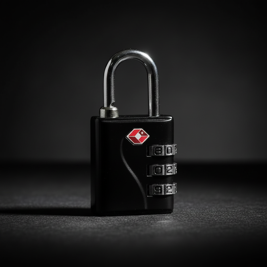 Travel Sentry Black Padlock - Close Up