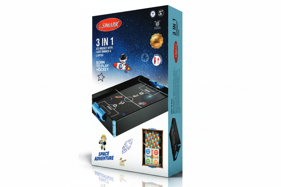 Simarr 3 in 1 Ice Hockey Space Adventure box packaging display