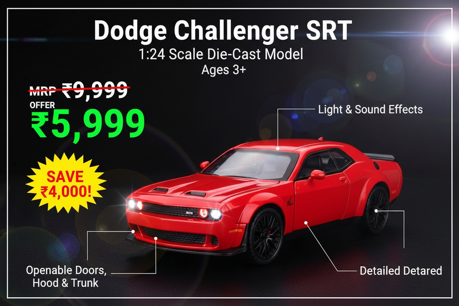 Dodge Challenger SRT 1:24 diecast product ad